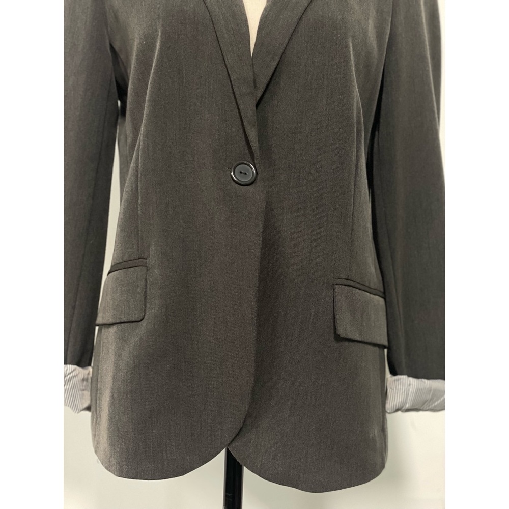 Ambiance Rolled Cuff Blazer Gray Size M - Picture 6 of 12